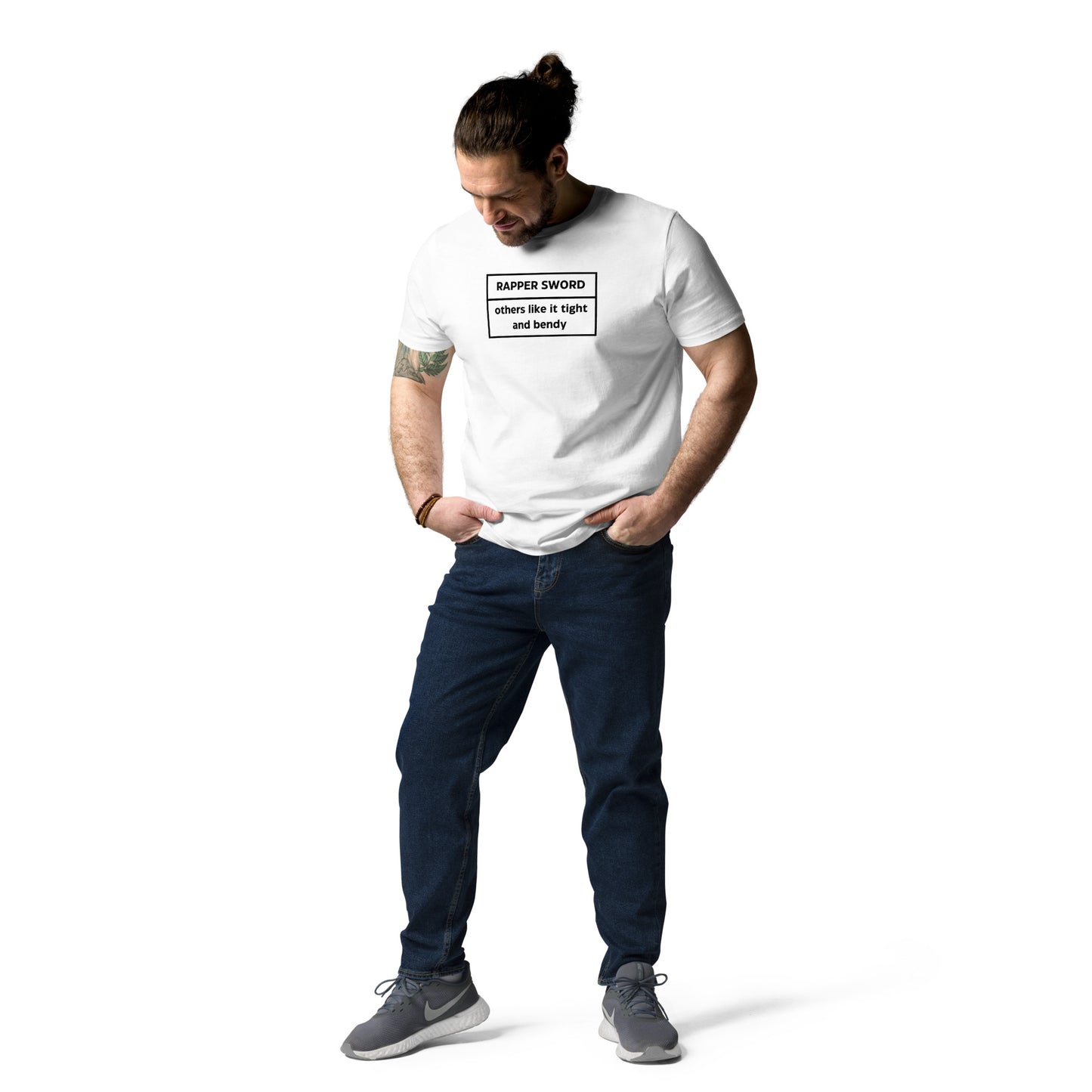 Rapper Tight Bendy Unisex Organic Cotton T-shirt Adult White