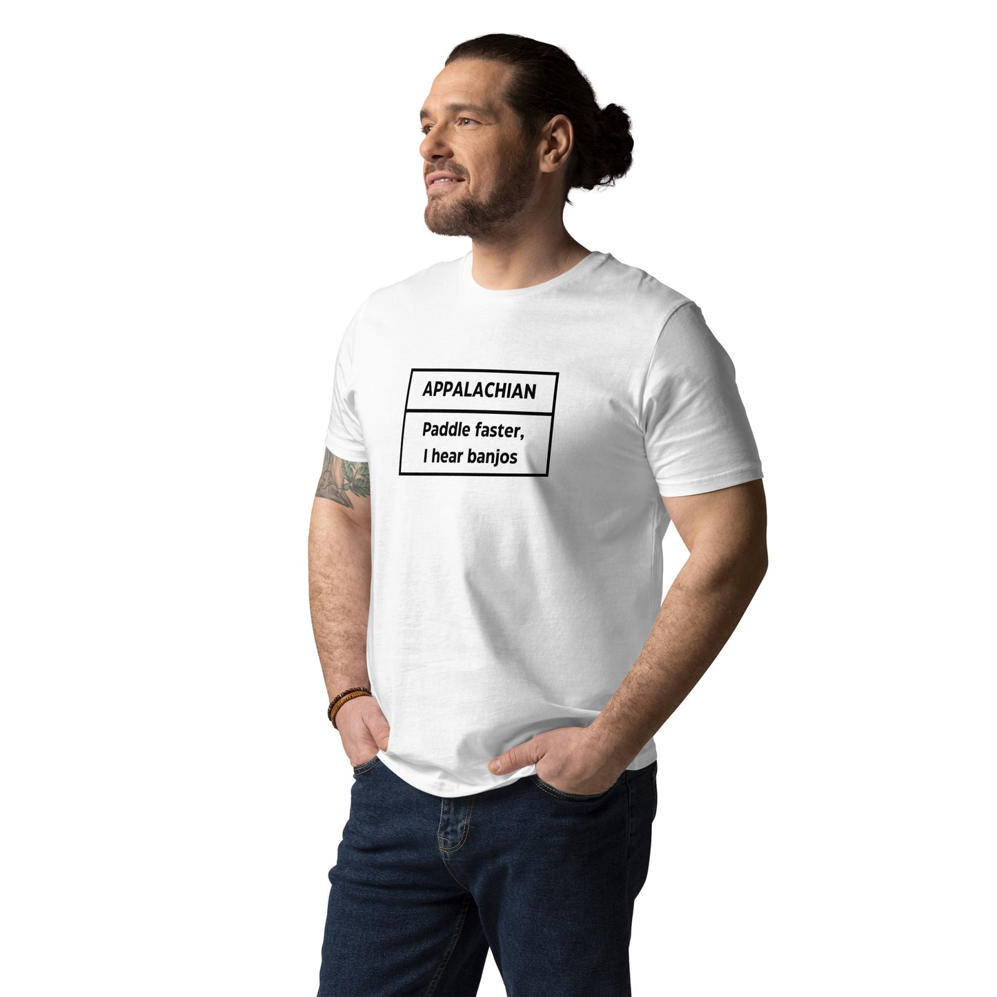 Appalachian Banjos Unisex Organic Cotton T-shirt Adult White