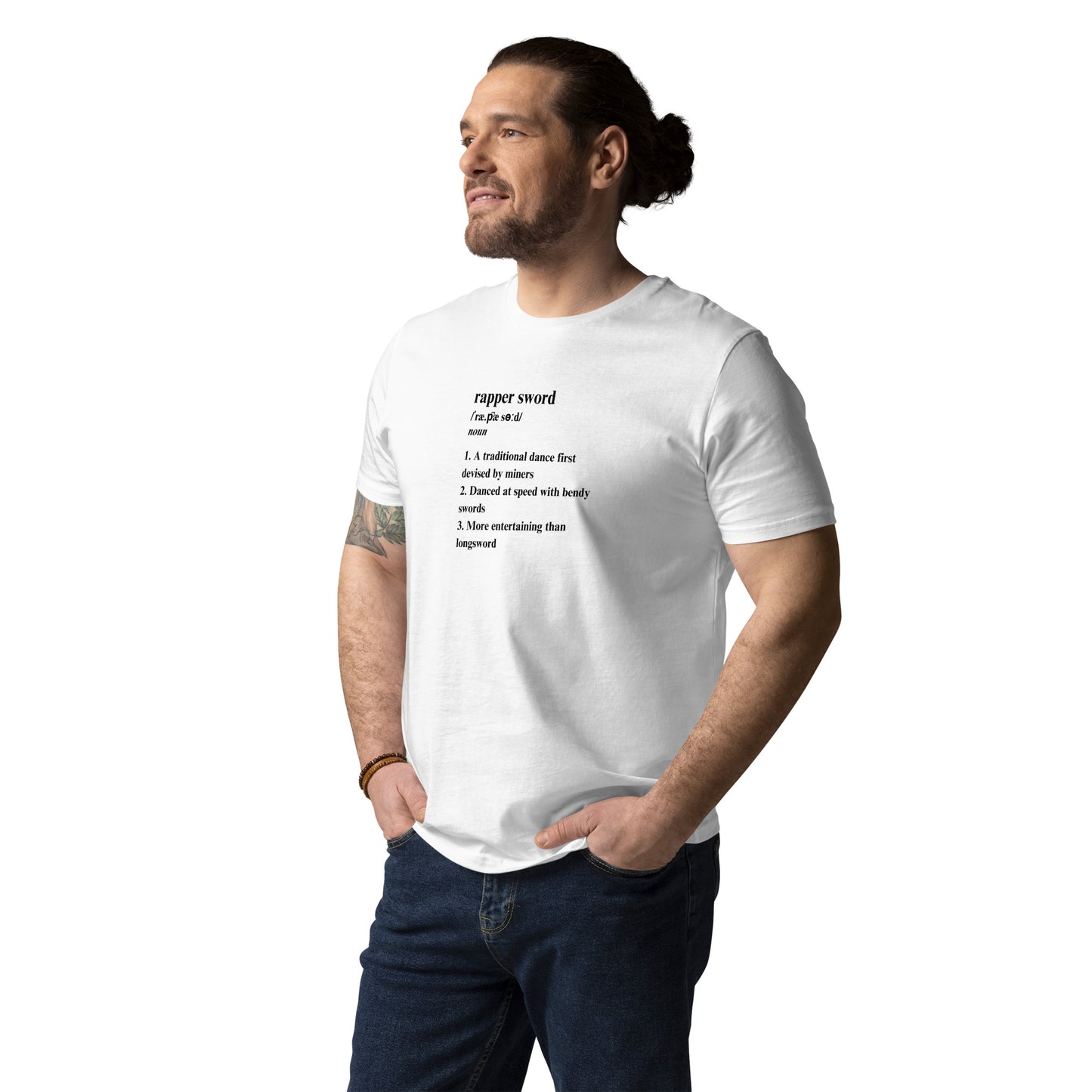 Rapper Sword Definition Unisex Organic Cotton T-shirt Adult White