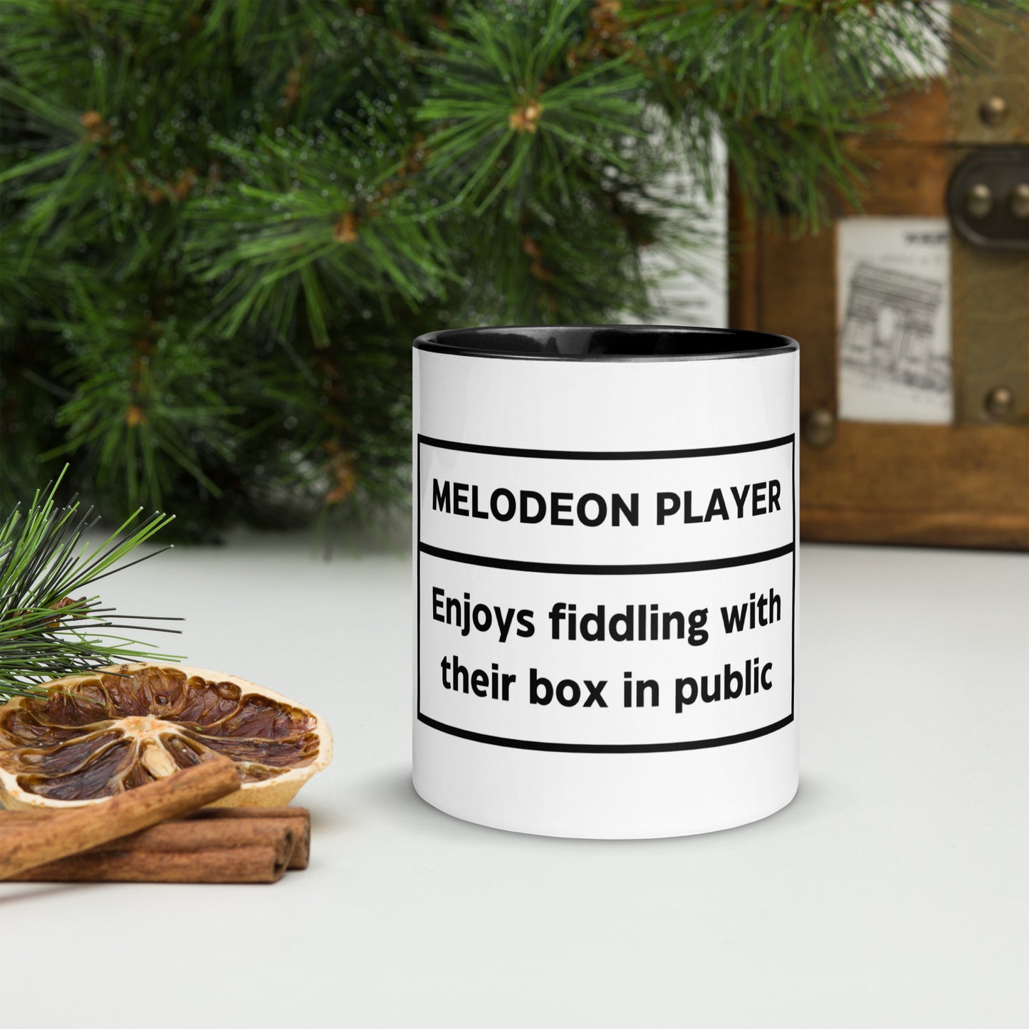 Melodeon Player Mug with Colour Inside